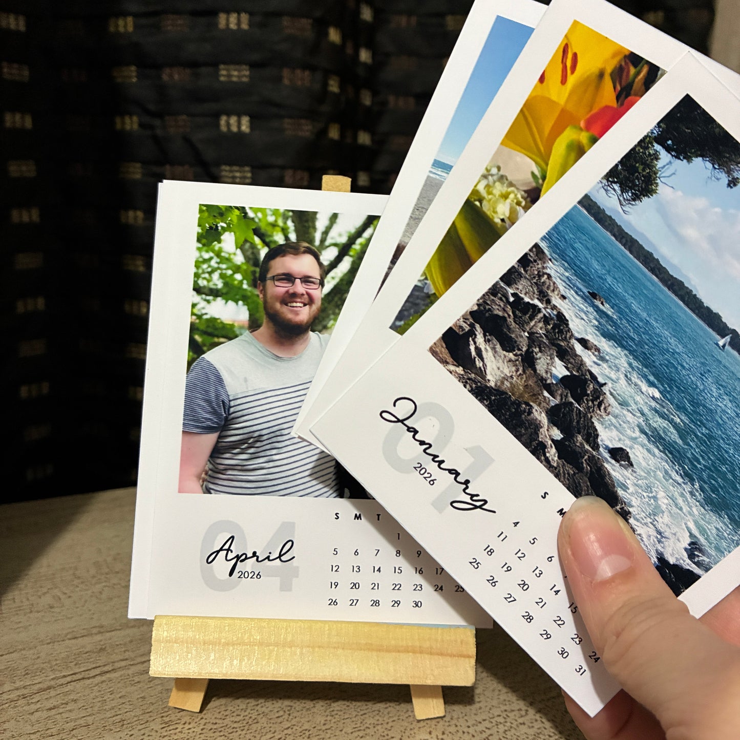 Personalised Desk Calendar Gift Set